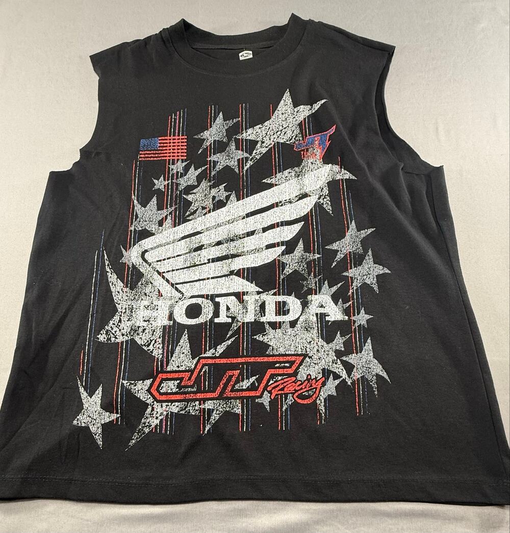 Honda JT Racing Sleeveless Shirt Men’s Medium Black Moto Blokecore USA NWOT